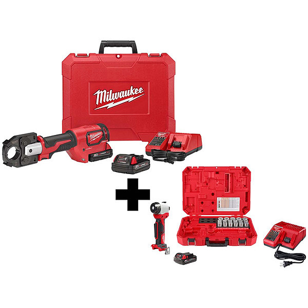 Milwaukee Tool M18 600 MCM Crimper Kit + Cable Stripper 2679-22, 2935CU-21S