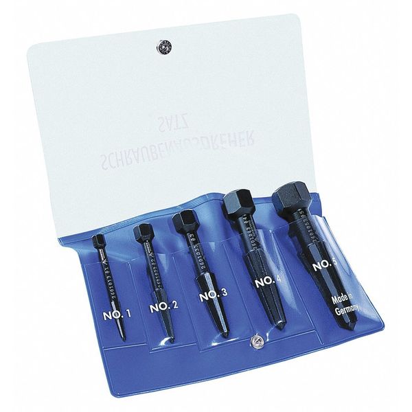 Rennsteig 5 piece double edged screw extractor kit RNSE5