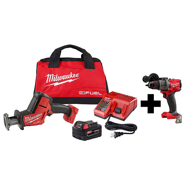 Milwaukee Tool M18 Hackzall Kit w M18 1/2" Hammer Drill 2719-21, 2904-20