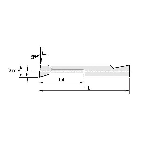 Widia Boring Bar, 3/4", Carbide BB187750R