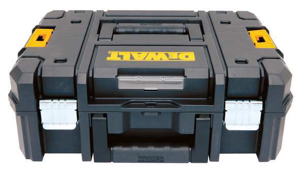 Dewalt TSTAK II Flat Top Tool Box, Plastic, Black, 17 in W x 13 in D x 6 in H DWST17807