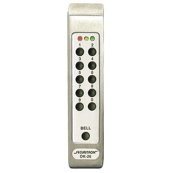 Securitron Digital Keypad Pad, DK-26, Satin Stainless DK-26PSS