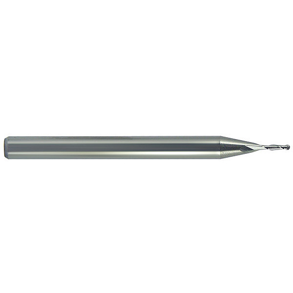 Melin Tool Co Carbide Micro End Mill, Ball, 0.029x0.087", Overall Length: 1-1/2" AMG-.029-B