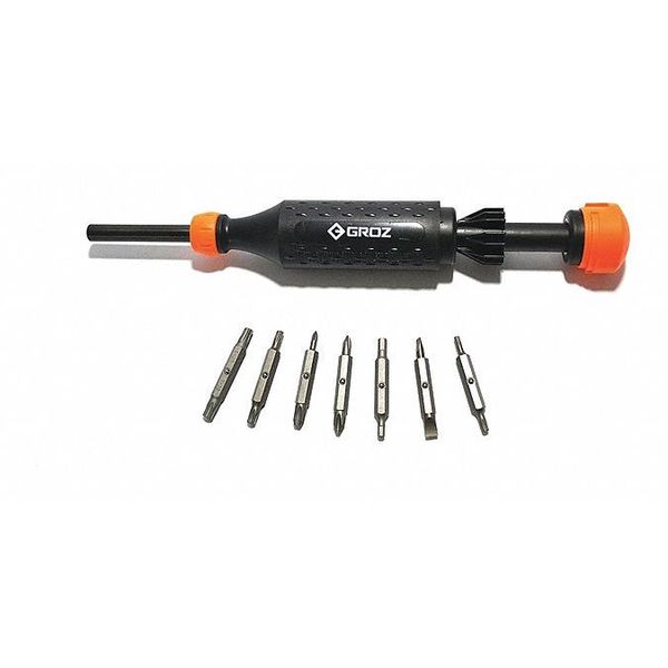 Groz Phillips, Square, Flat, TORX Bit Drive Size: 1/4" , Num. of pieces:15 33710