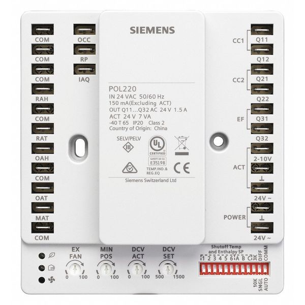 Siemens Economizer Controller, 0-10V, DC, PK20 POL220.00