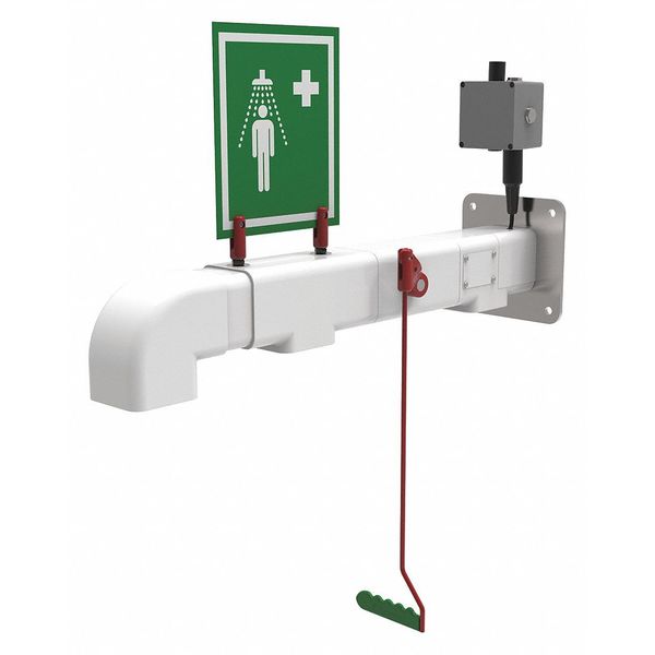 Hughes Safety Showers Drench Shower, Freeze Protected, Galvanizedanized Pipes, Wall Mount, 120V C1D2 H2G-1H