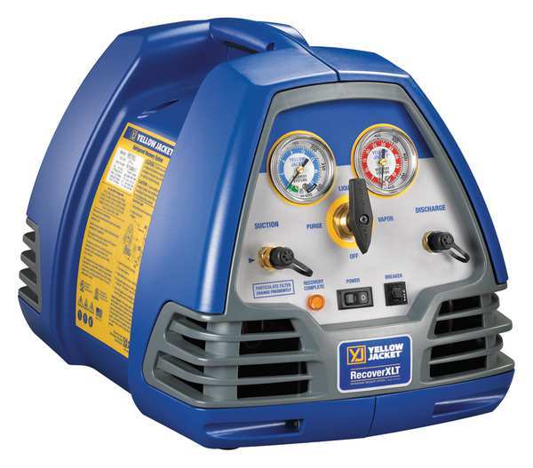 Yellow Jacket Refrigerant Recovery Machine, 1/2 HP, 115V 95762