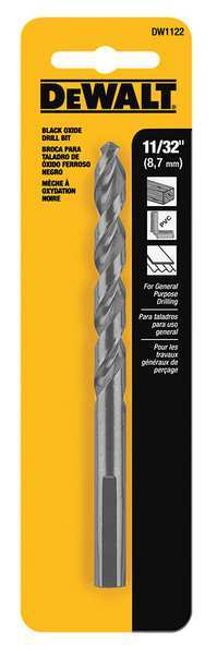 Dewalt 11/32" Black Oxide Split Point Drill Bit DW1122