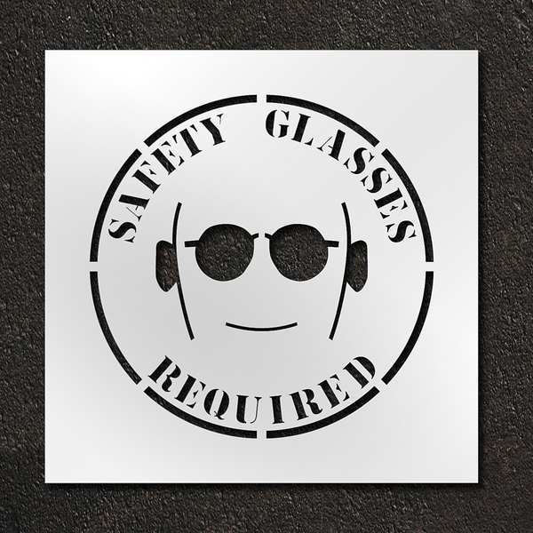 Rae Stencil, Safety Glasses Required, 24 in STL-116-12410