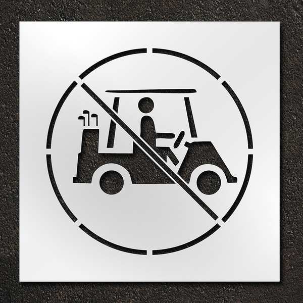 Rae Golf Course Stencil, No Carts Logo, 24 in STL-116-75602