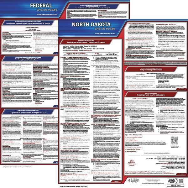 Jj Keller Labor Law Poster Kit, ND, Spanish, 19 In. W 200-ND-K