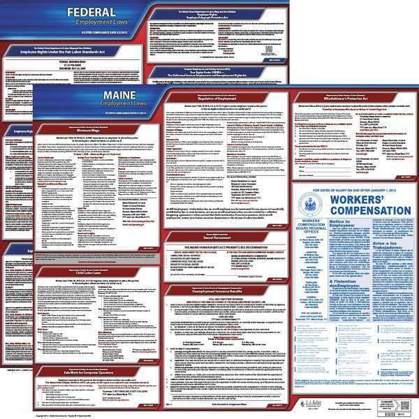 Jj Keller Labor Law Poster Kit, ME, English, 27 In. W 100-ME-K