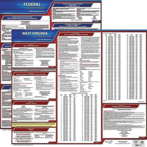 Jj Keller Labor Law Poster Kit, WV, English, 19 In. W 100-WV-K