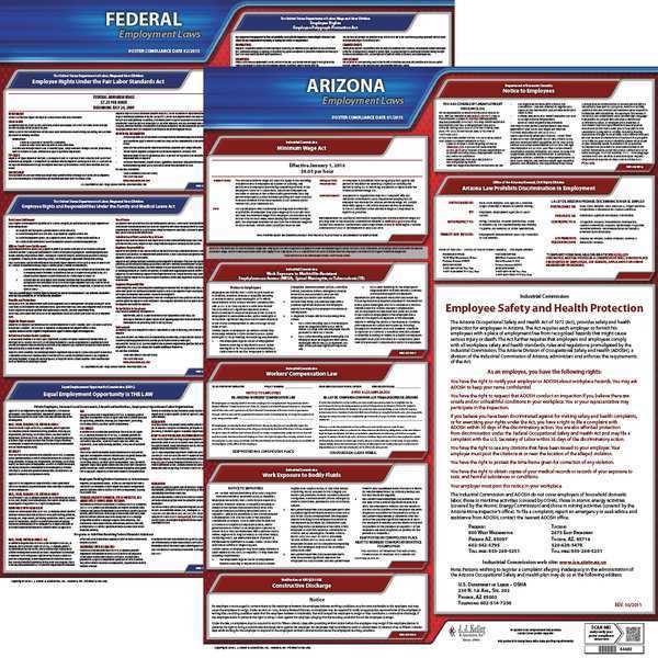 Jj Keller LaborLaw Poster, Fed/STA, AZ, ENG, 20inH, 1yr 100-AZ-1