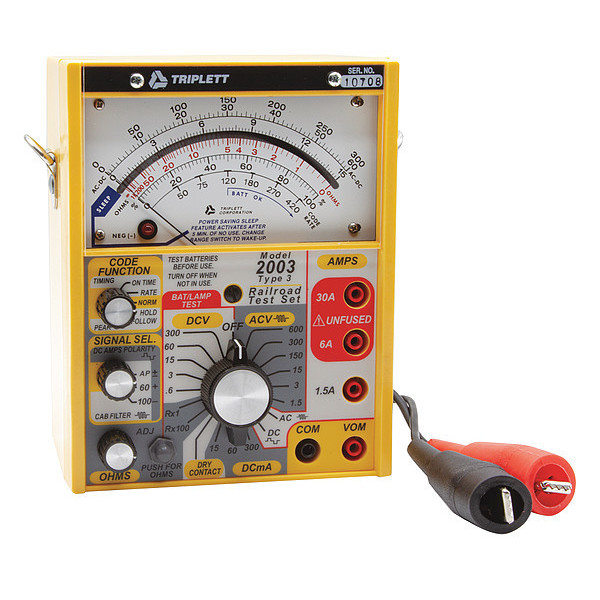 Triplett Analog Railroad Tester, 600V, Mirrored, 30A 2013