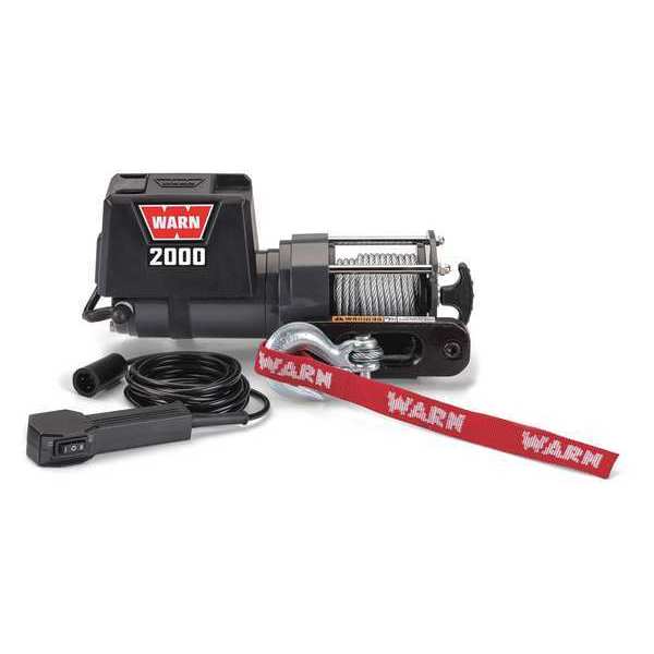 Warn Electric Winch, 1-3/5HP, 12VDC 2000DC