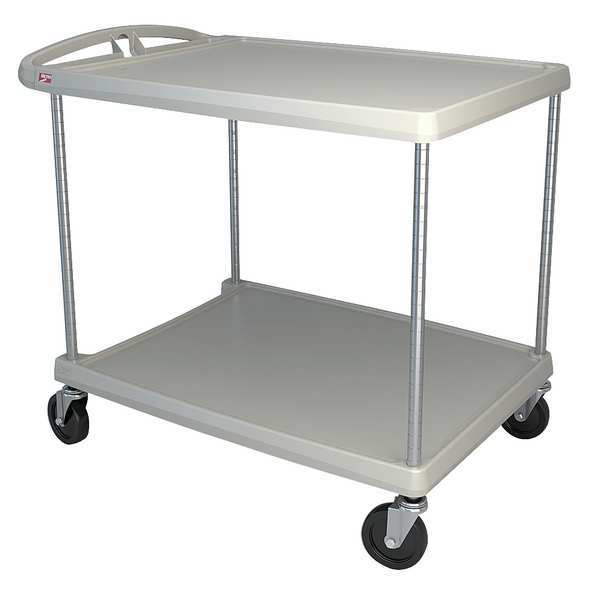 Metro Utility Cart with Lipped Plastic Shelves, Polymer (Shelf), Flat, 2 Shelves, 400 lb MY2636-24G