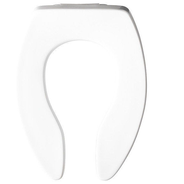 Bemis Toilet Seat, Without Cover, Plastic, Elongated, White 1655SSCT