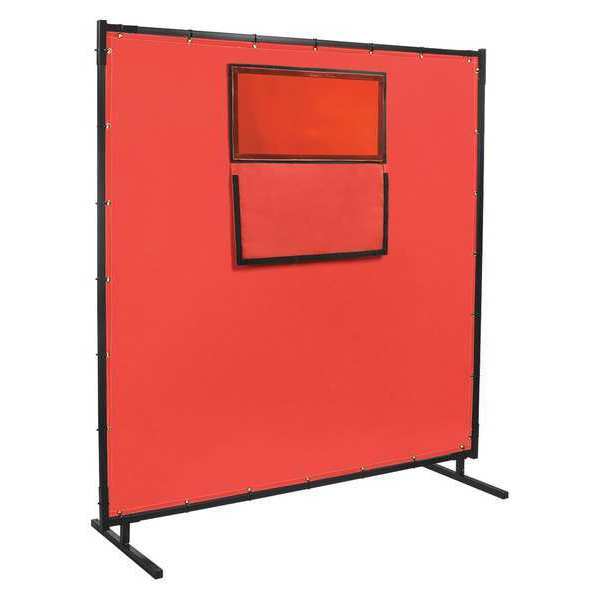 Steiner Welding Screen, 8 ft. W, 6ft, 0.016 in., Red 584HD-338F-6X8