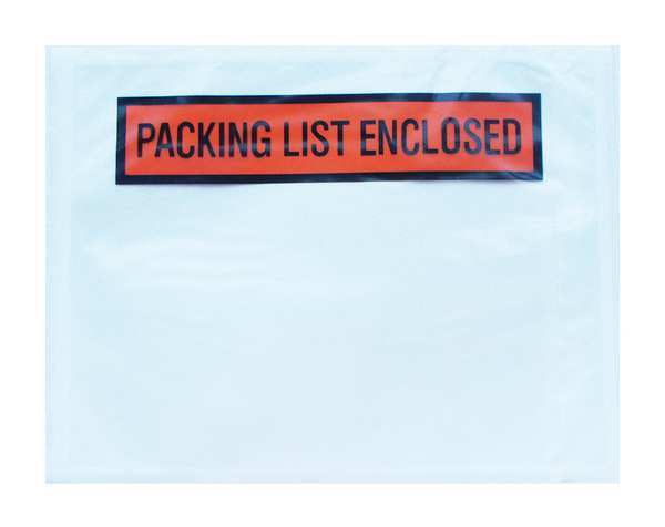 Zoro Select Packing List Envelope, 6x4-1/2In, PK250 29PH31