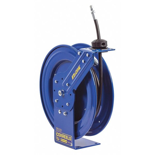 Spring Rewind EZ-Coil hose reel for High Pressure hose 1/4 inch X 75 Feet  5000 PSI - without hose