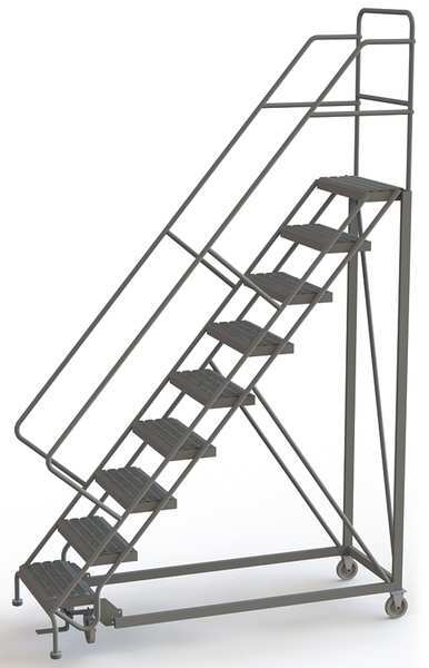 Tri-Arc 126 in H Steel Configurable Rolling Ladder, 9 Steps UKDEC109242