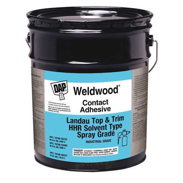 Dap Contact Cement, Weldwood Landau Top and Trim Series, Natural, 5 gal, Can 234