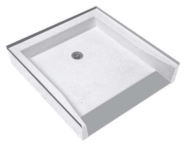 Fiat Products 39" x 39" Terrazzo Shower Base, 2" Connection, Marble Chips WTR4995081