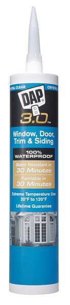Dap Window, Door, Trim & Siding Sealant, 9 oz, Cartridge, Crystal Clear, Advanced Polymer Base 7079818362