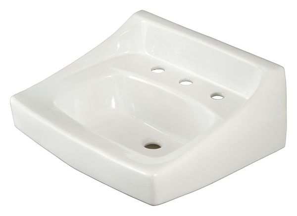 Toto White Bathroom Sink, Vitreous China, Wall Mount Bowl Size 14-3/4" LT307.8#01