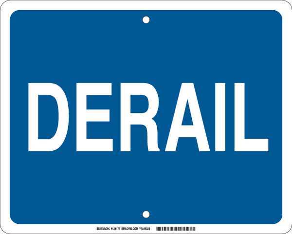 Brady Railroad Sign, 12 in H, 15 in W, Horizontal Rectangle, English, 134177 134177