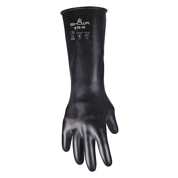 Showa 14" Chemical Resistant Gloves, Butyl, L, 1 PR 878-09