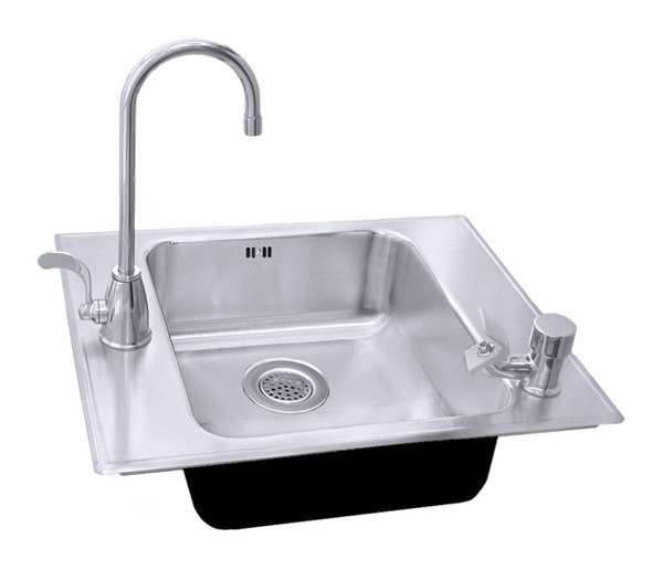Just Manufacturing Classroom Sink, Drop-In Mount, 2 Hole, Stainless steel Finish CRAADA1725A55LM-J