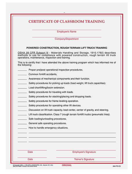 Jj Keller Trng Certificate, Workplace Safety, PK50 4692