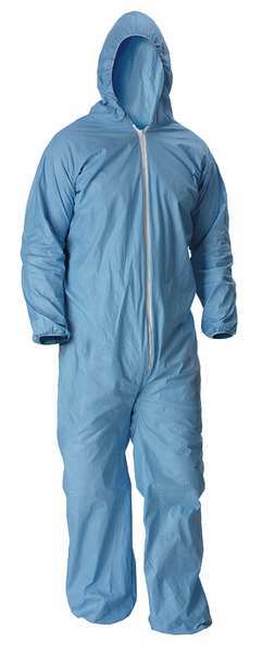 Lakeland Flame Resistant Hooded Coverall, Blue, XL LS7428-XLB