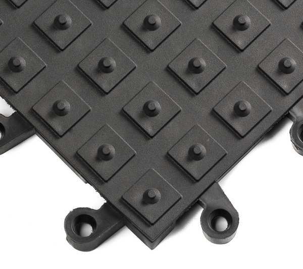 Wearwell Interlocking Antifatigue Mat Tile, PVC, 18 in Long x 18 in Wide, 7/8 in Thick, 10 PK 552