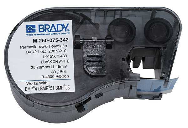Brady Wire Marking Sleeves, Black/White M-250-075-342