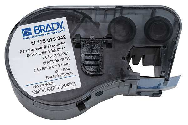 Brady Wire Marking Sleeves, Black/White M-125-075-342