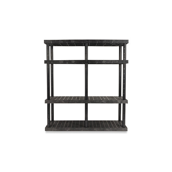 Spc Industrial Dura-Shelf Adjustable Grid Top, 24 in D, 66 in W, 72 in H, 4 Shelves AS6624X4
