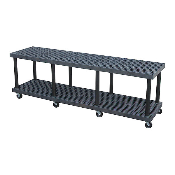 Spc Industrial Modular-Kart, Recycled HDPE, 2 Shelves, 1200 lb K9624B