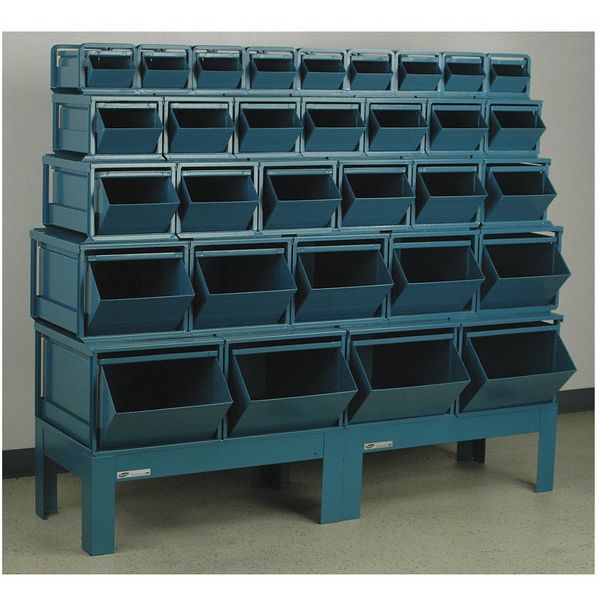 Stackbin Steel Sectional Stacking Bin, 68 in D x 55 1/4 in H x 19 1/2 in W, 5 Shelves, Gray 1-31512B2