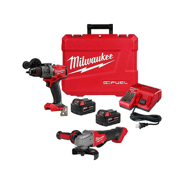Milwaukee Tool M18FUEL Hammer Drill/Drive + Grinder Kit 2904-22, 2880-20