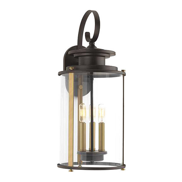 Progress Lighting Squire Three-Light Large Wall Lantern, Color: Brown P560038-020