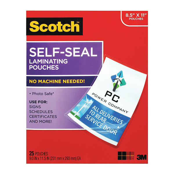 Scotch Self-Sealing Laminating Pouches, PK12 LS854WC