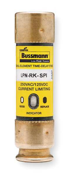 Eaton Bussmann UL Class Fuse, RK1 Class, LPN-RK-SPI Series, Time-Delay, 50A, 250V AC, Indicating LPN-RK-50SPI