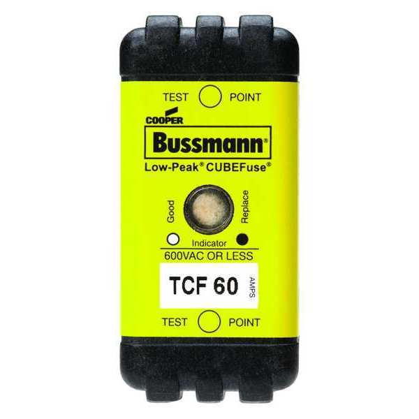 Eaton Bussmann UL Class Fuse, CF Class, TCF Series, Time-Delay, 60A, 600V AC, Indicating TCF60