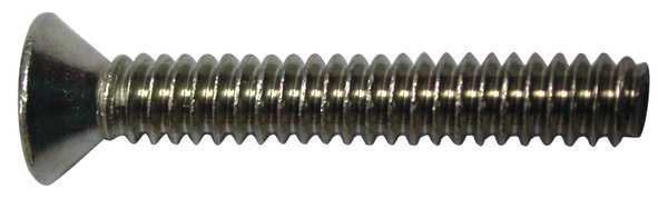 Zoro Select #6-32 x 1/2 in Phillips Flat Machine Screw, Plain 18-8 Stainless Steel, 100 PK U51300.013.0050