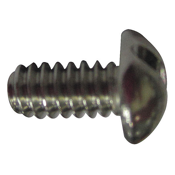 Zoro Select #10-24 x 3/8 in Slotted Round Machine Screw, Plain 18-8 Stainless Steel, 100 PK U51213.019.0037