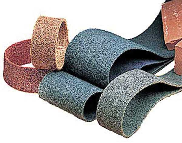 Scotch-Brite Sanding Belt, 1/2 in W, 18 in L, Non-Woven, Aluminum Oxide, Fine, SE-BS, Blue/Green 7100070422