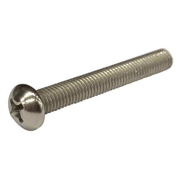 Zoro Select #10-32 x 3/4 in Phillips Round Machine Screw, Plain 18-8 Stainless Steel, 100 PK 2BB71